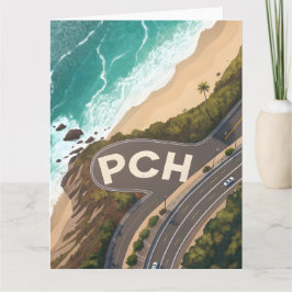 Pacific Coast Highway Aerial Travel Art Kaart