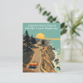 Pacific Coast Highway California Groeten aan de ku Briefkaart (Staand voorkant)