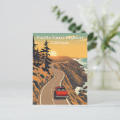 Pacific Coast Highway California Retro Coastal Briefkaart (Staand voorkant)
