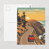 Pacific Coast Highway California Retro Coastal Briefkaart (Voorkant / Achterkant)