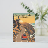 Pacific Coast Highway California Retro Coastal Briefkaart (Staand voorkant)