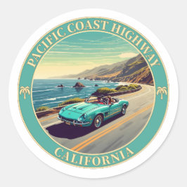 Pacific Coast Highway, Californië Ronde Sticker