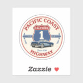 pacific coast highway CLASSICCAR california route Sticker (Vel)