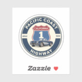 pacific coast highway CLASSICCAR california route  Sticker (Vel)