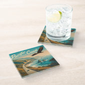Pacific Coast Highway Eagle Glazen Onderzetter (Schuin)