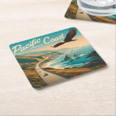 Pacific Coast Highway Eagle Kartonnen Onderzetters (Schuin)