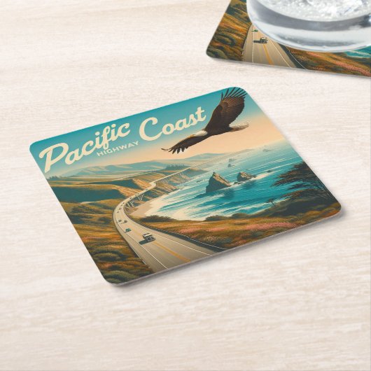 Pacific Coast Highway Eagle Kartonnen Onderzetters (Schuin)