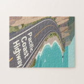Pacific Coast Highway Grafische Reis Kunst Legpuzzel (Horizontaal)