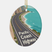 Pacific Coast Highway Graphic Travel Art Keramisch Ornament (Rechts)
