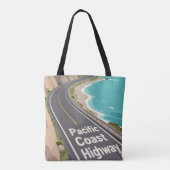 Pacific Coast Highway Graphic Travel Art Tote Bag (Achterkant)