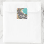 Pacific Coast Highway Graphic Travel Art Vierkante Sticker (Tas)