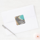 Pacific Coast Highway Graphic Travel Art Vierkante Sticker (Envelop)