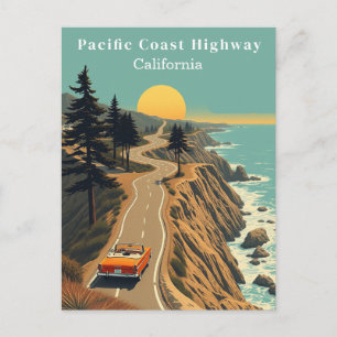 Pacific Coast Highway kust van Californië Briefkaart