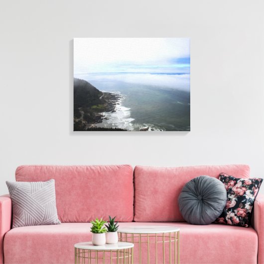 Pacific Coast Highway Langs de Oceaan Kleur 16x20 Canvas Afdruk (Insitu (Woonkamer))