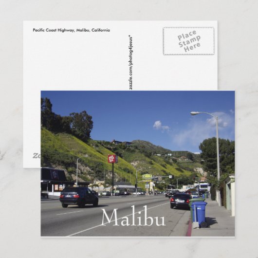 Pacific Coast Highway Malibu California Briefkaart (Voorkant / Achterkant)
