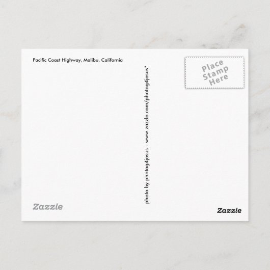 Pacific Coast Highway Malibu California Briefkaart (Achterkant)