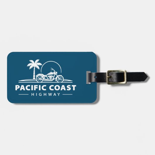 Pacific Coast Highway Motorfiets Bagagelabel (Voorkant horizontaal)