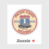 pacific coast highway motorfiets california route sticker (Vel)