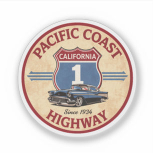 pacific coast highway motorfiets california route  sticker