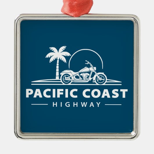 Pacific Coast Highway Motorfiets Metalen Ornament (Voorkant)