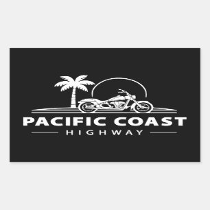 Pacific Coast Highway Motorfiets Rechthoekige Sticker