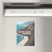 Pacific Coast Highway Retro Reis Kunst Magneet (Insitu (Vaatwasser))