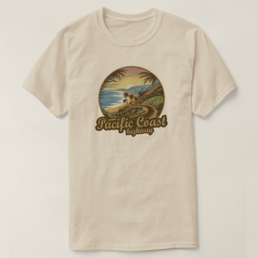 Pacific Coast Highway Retro T-shirt (Design voorkant)