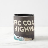 Pacific Coast Highway Retro Travel Art Mok (Midden)