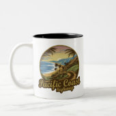 Pacific Coast Highway Retro Tweekleurige Koffiemok (Links)