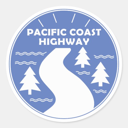 Pacific Coast Highway Ronde Sticker (Voorkant)