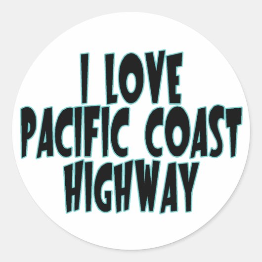 Pacific Coast Highway Ronde Sticker (Voorkant)