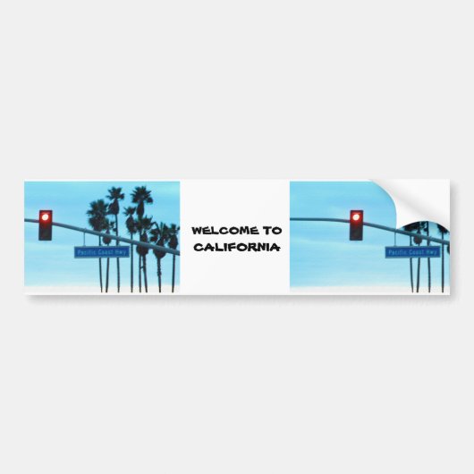 Pacific Coast Highway Sign California Beach Sky Bumpersticker (Voorkant)