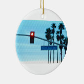 Pacific Coast Highway Sign California Beach Sky Keramisch Ornament (Rechts)