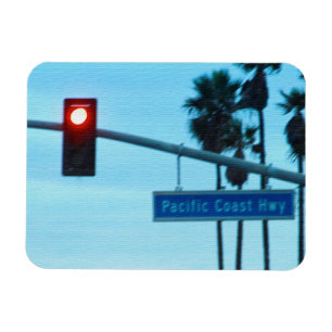 Pacific Coast Highway Sign California Beach Sky Magneet