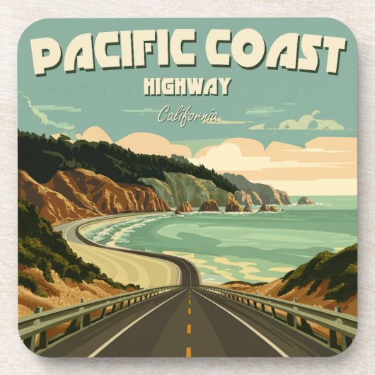 Pacific Coast Highway Vista Bier Onderzetter (Voorkant)