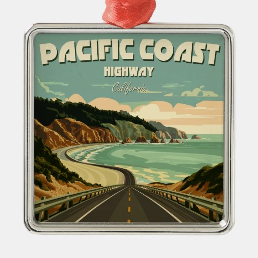 Pacific Coast Highway Vista Metalen Ornament (Voorkant)