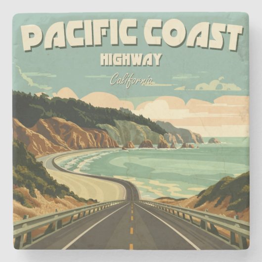 Pacific Coast Highway Vista Stenen Onderzetter (Voorkant)