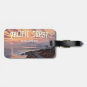 Pacific Coast Highway zonsondergang Bagagelabel (Achterkant horizontaal)