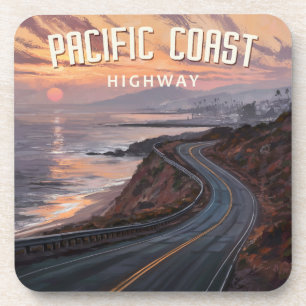 Pacific Coast Highway zonsondergang Bier Onderzetter