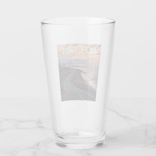 Pacific Coast Highway zonsondergang Glas (Achterkant)