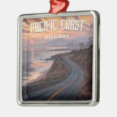 Pacific Coast Highway zonsondergang Metalen Ornament (Links)
