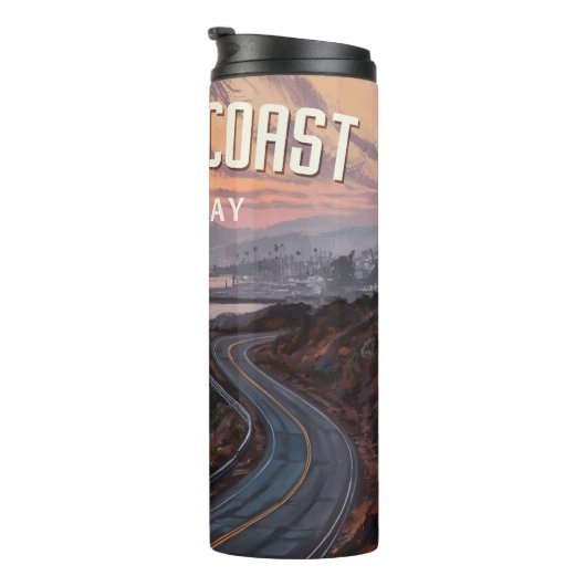 Pacific Coast Highway zonsondergang Thermosbeker (Geroteerd rechts)