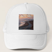 Pacific Coast Highway zonsondergang Trucker Pet (Voorkant)