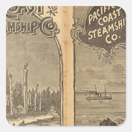 Pacific Coast Steamship Company 2 Vierkante Sticker (Voorkant)