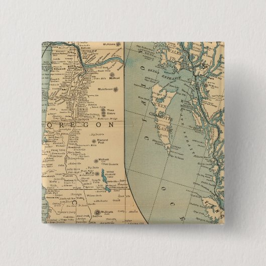 Pacific Coast Steamship Company Vierkante Button 5,1 Cm (Voorkant)