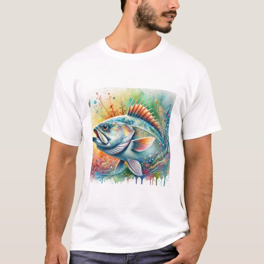 Pacific Cod 300824AREF129 - Watercolor T-shirt (Voorkant)