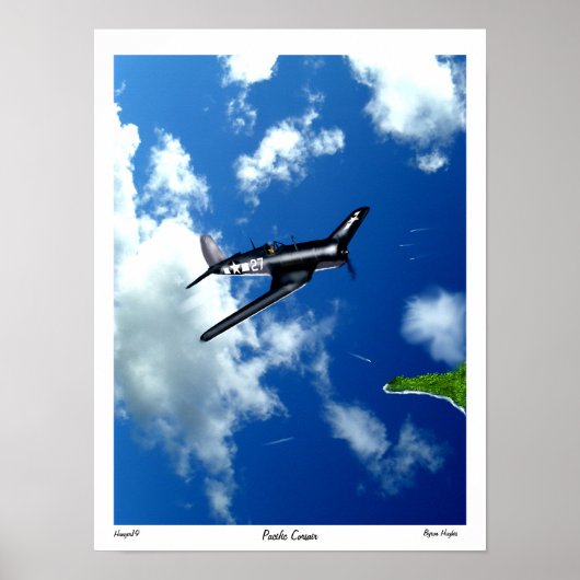 Pacific Corsair over Saipan. Poster (Voorkant)