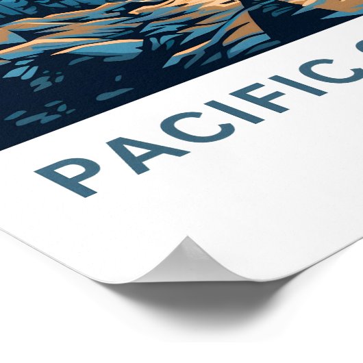 Pacific Crest Trail Californië Reisprint Poster (Hoek)