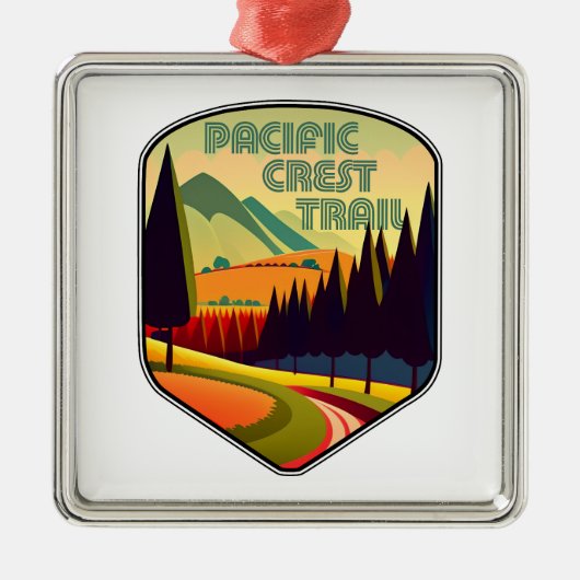Pacific Crest Trail Kleuren Metalen Ornament (Voorkant)