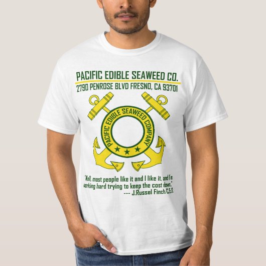 Pacific Eetble Seaweed Company - Fresno, CA T-shirt (Voorkant)